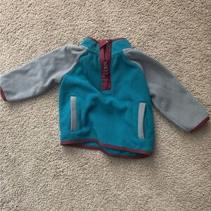 Kids Teal and Gray Fleece Pullover